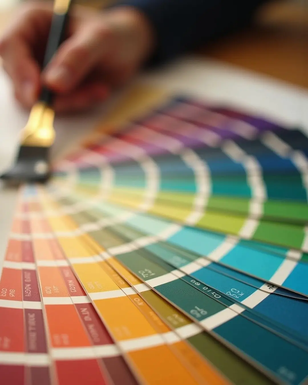 Paleta de cores profissional em leque