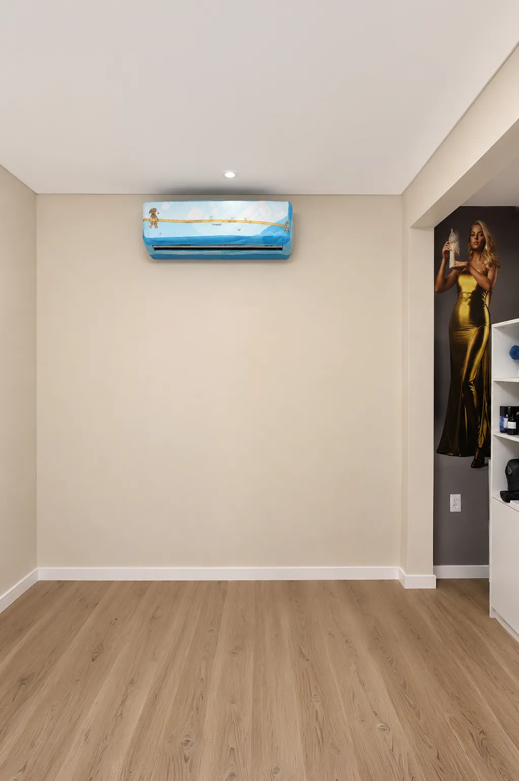 Pintura bege premium — quarto espaçoso
